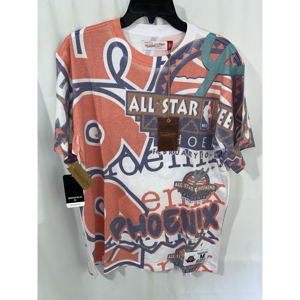 NWT Mitchell & Ness NBA All-Star Game Phoenix 1995 All Over Print Shirt Mens M